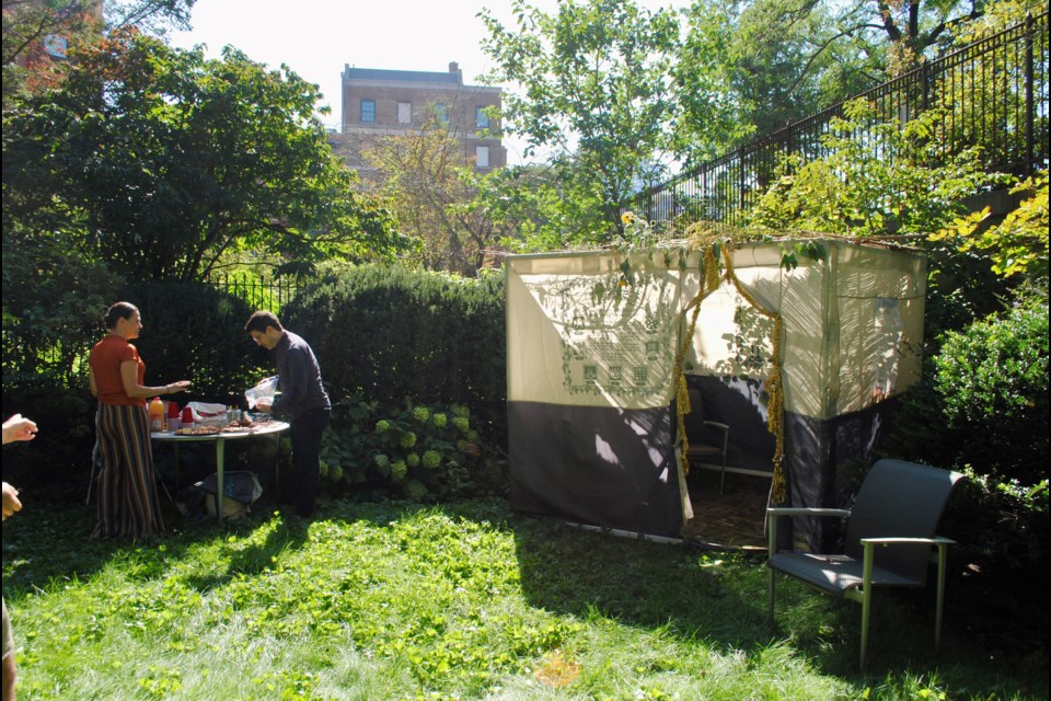 Dan Klein and Jennifer Breznay's garden sukkah.